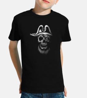 t-shirt - skull piratas bianchi