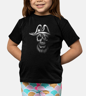 t-shirt - skull piratas bianchi