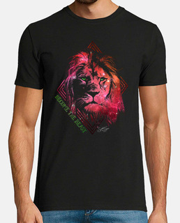 t-shirt à manches courtes - galaxy lion ruby - deviens la bête