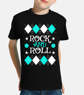 t-shirt argyle kids rock and roll music vintage anni &#39;60 anni &#39;60 vintage anni &#39;70