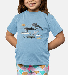 t-shirt bambino di squali del mondo