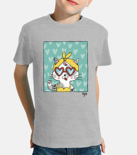 t-shirt bambino gatto power boy