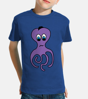 t-shirt bambino pupazzo polpo preoccupato