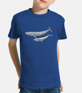 t-shirt bambino ragazza balena blu