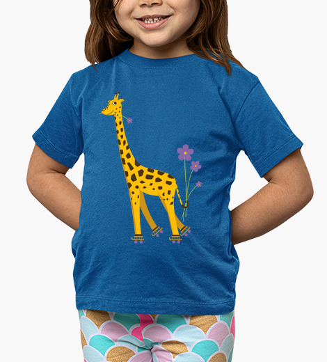 T-shirt bambino Skating Cartoon Giraffe