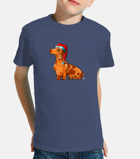 t-shirt basic blu navy. cane bassotto natale