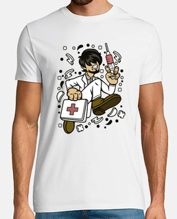 t-shirt cartoon doctor running nursing