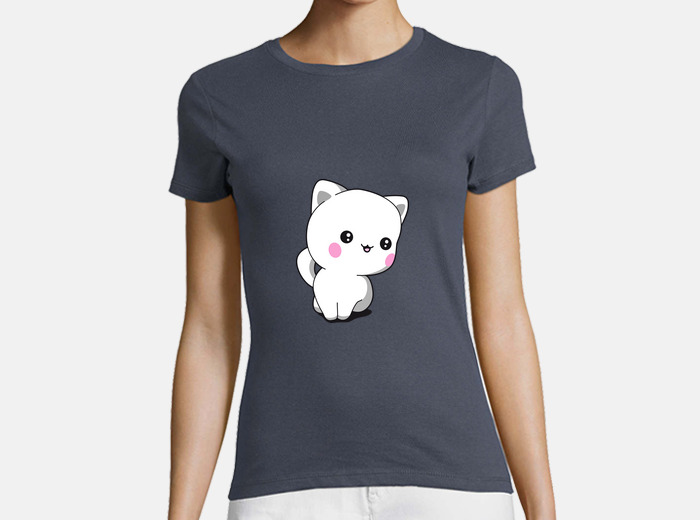 Tee Shirt T Shirt Chaton Chibbi Pour Femme Tostadora Tee Shirt T Shirt Chaton Chibbi Pour Femme Tostadora