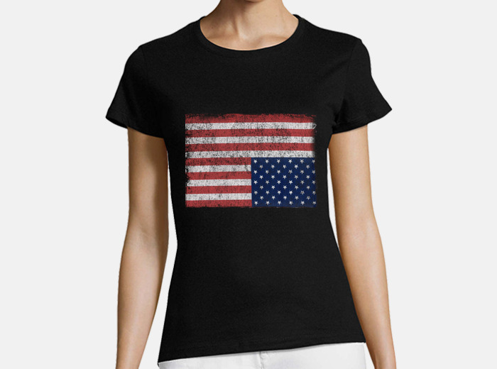 T shirt bandiera americana donna sale