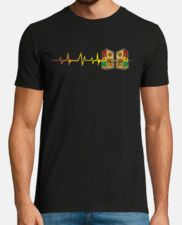 t-shirt de battement de coeur de musique de reggae