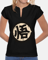 T-shirt donna, colletto alla coreana