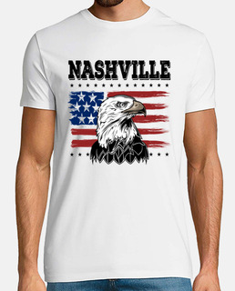 t-shirt drapeau états unis eagle américain nashville tennessee musique country rockabilly
