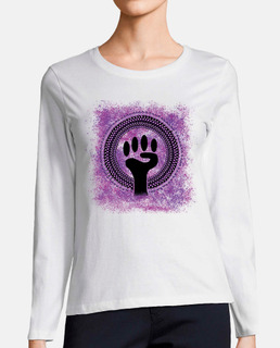 t-shirt femme féministe, t-shirt à manches longues, 8 m, blanc