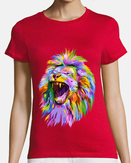 t-shirt femme rugissement des lions, manches courtes, coton bio