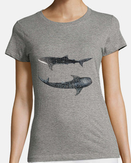 t-shirt fille requins baleines