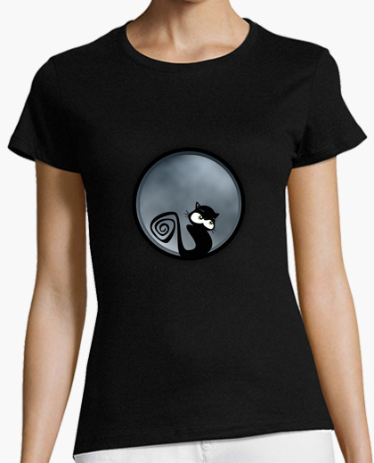 T-shirt gatto sulla luna
