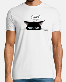 t-shirt man grumpy black cat