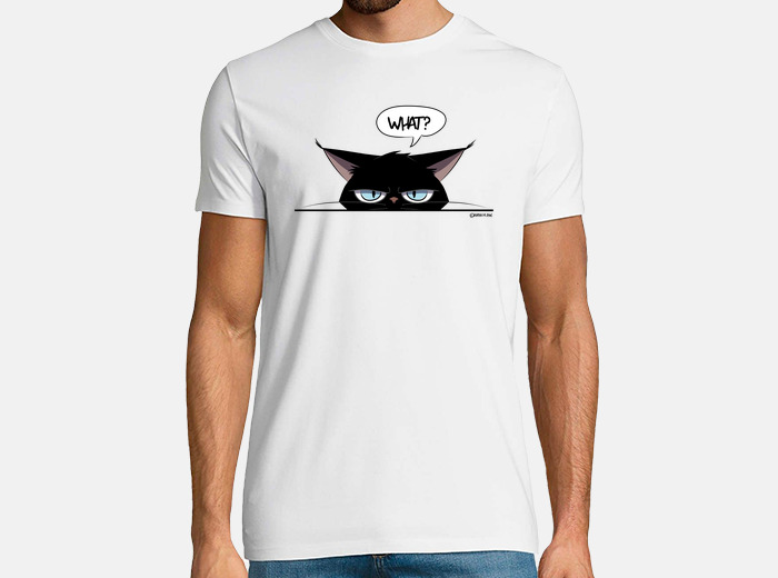 man grumpy black cat t shirt tostadora