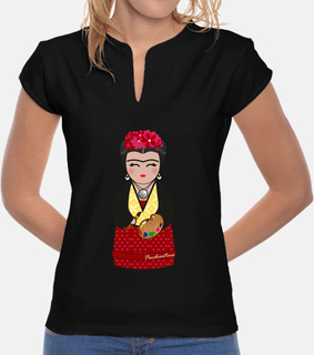 t-shirt mandarin collar kokeshi iii frida kahlo