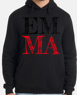 t-shirt nera e rossa con nome emma