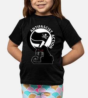 t-shirt per bambini - cat antifa international pirate