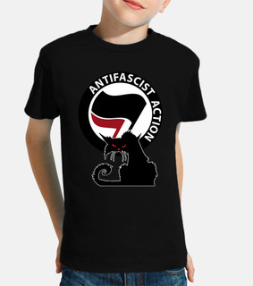 t-shirt per bambini - cat antifa international red