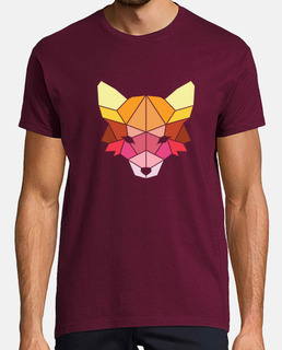 t-shirt poligonale volpe colorata