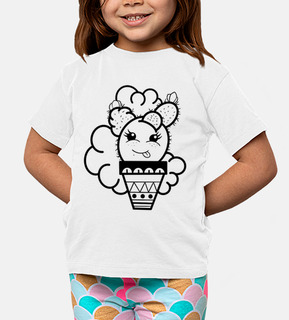 t-shirt, ragazzo o ragazza, manica corta, disegno cactus