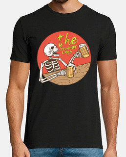 t-shirt rétro crâne squelette boire de la bière vintage
