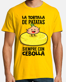 t-shirt the potato omelette always with onion