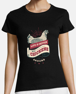 t-shirt vintage della vita di allevamento di polli
