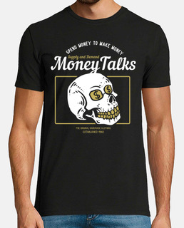 t-shirt vintage rétro crâne dollar skulls argent