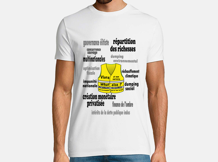 Tee shirt t shirt gilet jaune homme tostadora