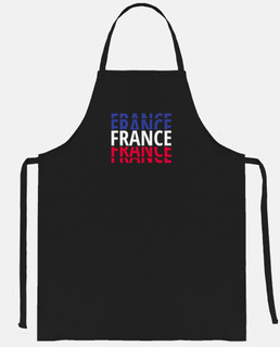 tablier de cuisinier ou de cuisinière avec écrit France aux couleurs du drapeau françe. A offrir aux
