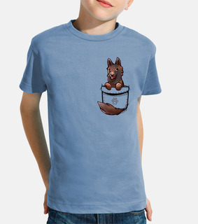 tasca simpatico cane malinois belga - maglietta per bambini