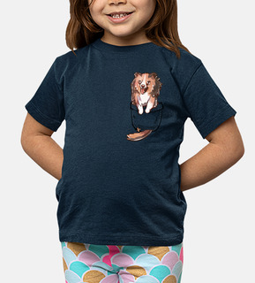 tascabile cane sheltie - camicia per bambini