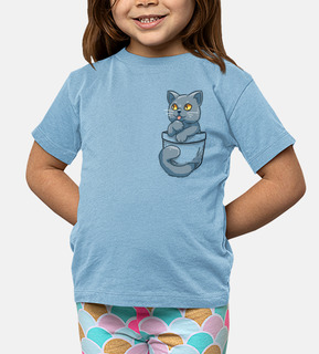 tascabile gatto britannico a pelo corto - maglietta per bambini