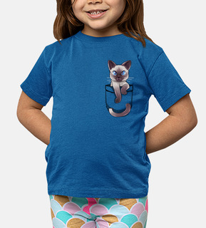 tascabile gatto siamese tascabile - camicia per bambini