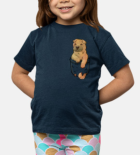 tascabile simpatico cane shar pei - camicia per bambini