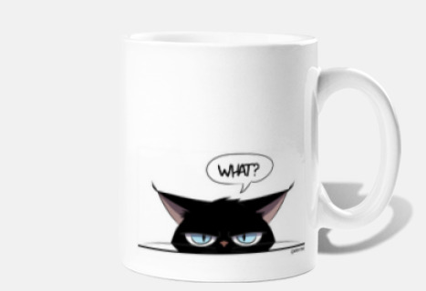 tasse de chat grincheux noir