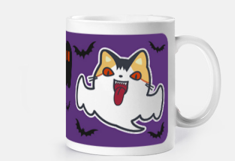 Taza Lick or Treat gato fantasma tumba