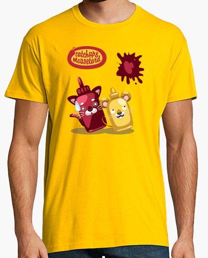 Tee-shirt & catchup splash ketchup mousetard