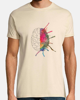 tee-shirt  homme  cerveau coloré