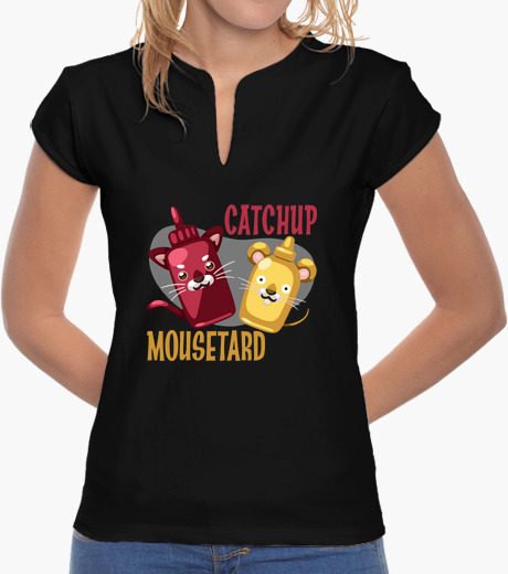 Tee-shirt catchup &  t-shirt  mousetard fille