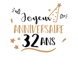 Tee Shirt Joyeux Anniversaire 32 Ans Tostadora