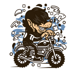 Tee Shirt T Shirt Motard Loup Moto Dessin Tostadora