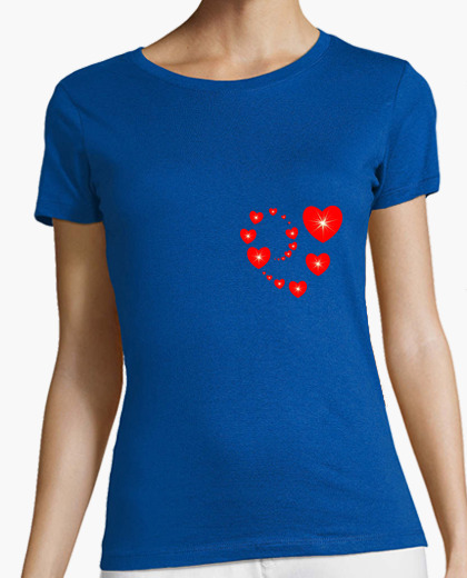 Tee-shirt t shirt coeur rouge forme coeur...