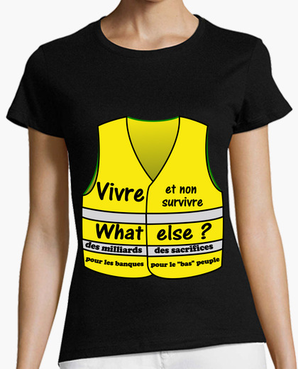 Tee-shirt t shirt gilets jaune femme vivre...