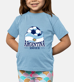 tee shirt calcio per bambini della coppa del mondo 2022 sostengo il design da collezione dell&#39;ar