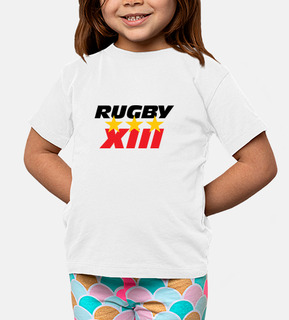 tee shirt di rugby bambino, manica corta, bianco